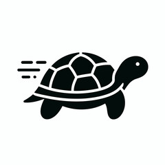 Obraz premium turtle silhouette vector illustration white background