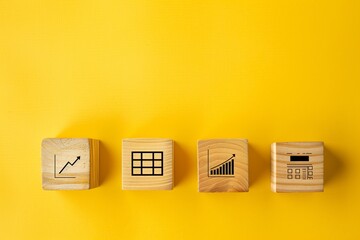 Four wooden blocks with different shapes - Powered by Adobe