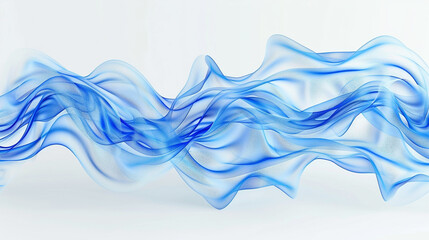 Pristine frost blue wavy abstract design, sharply isolated on a white background, high-resolution.