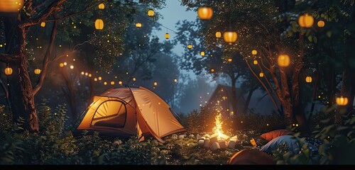 tent in the forest