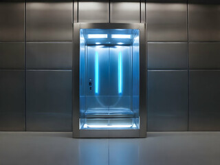 glass of water in the airport door, elevator, interior, lift, office, architecture, wall,Ai generated 