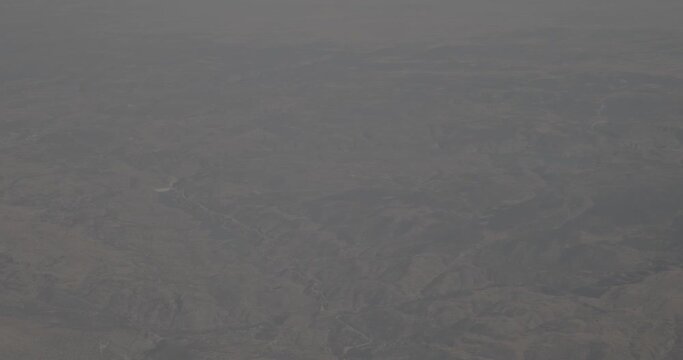 Aerial View On Bozk Hadim Highway And Bozk Dam. Regional Directorate Bozk Hadim Relocation Road Supply. Video Taken From Plane Window. Travel And Tourism Around World. Ungraded C-log 2.