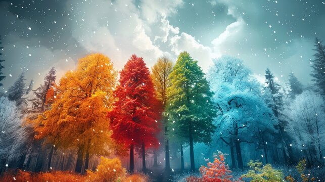 Explore the dynamic rhythm of nature across all four seasons,  