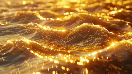 A close up of a golden wave.