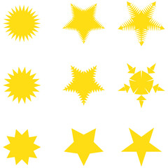 Sparkling star, vector glowing star light effect. Glitter magic star sparks on transparent background.