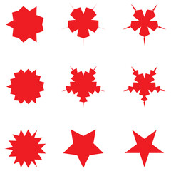 Fototapeta premium Shining Stars icon Collection. Sparkle Starburst. Blinking spark. Twinkle star shape. Magic light Glint Flash effect. Vector illustration
