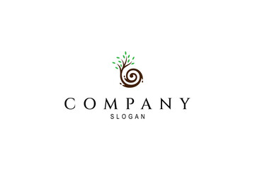 space galaxy spiral logo with tree combination in flat vector design style