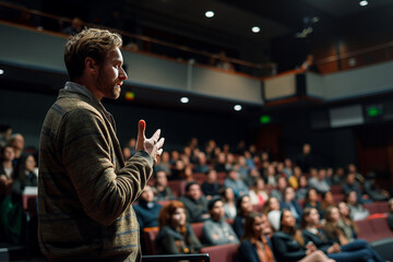 A teacher speaks to Students at the University.
