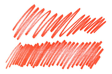Grunge scribble, hatching, scrawl line, red marker isolated on white