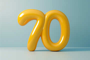Number 70 in 3d style	 - obrazy, fototapety, plakaty