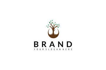 nature forest tree logo in flat vector design style