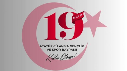 Happy 19 may ataturk commemoration youth and sports day animation
Translation:19 mayıs atatürkü anma gençlik ve spor bayramı kutlu olsun animasyon
