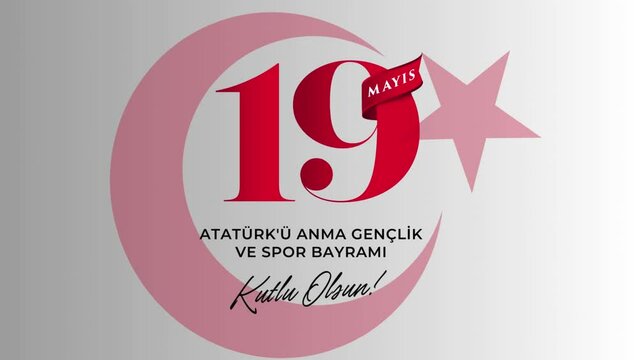 Happy 19 may ataturk commemoration youth and sports day animation
Translation:19 mayıs atat&uuml;rk&uuml; anma gen&ccedil;lik ve spor bayramı kutlu olsun animasyon