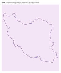 Iran plain country map. Medium Details. Outline style. Shape of Iran. Vector illustration.