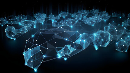 Obraz premium diamond network schematics banner for technology strategy retreats