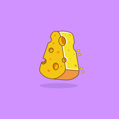 Vector illustration pf cheese cartoon  style