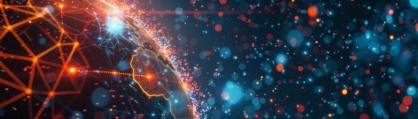 Obraz premium Interconnected Digital Universe AI & IoT Synergy.