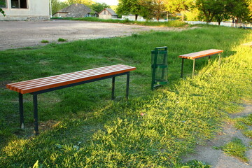 A bench in a park