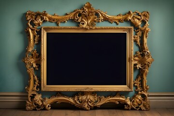 antique, broad, ornate baroque picture frame