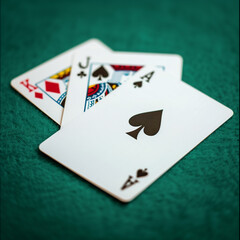 Gambling cards and chips. High quality photo