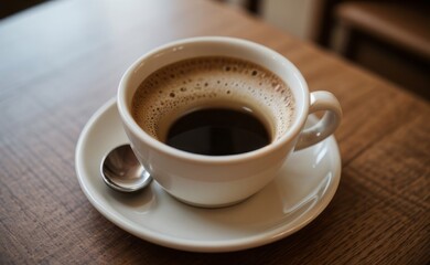 Obraz premium close up shot professional photograph of cup of coffee