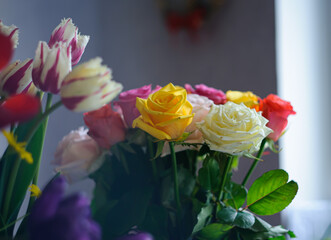 bouquet of roses in a vase