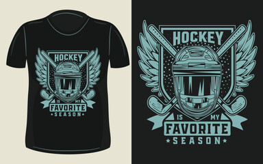 Hocky t shirt design, ice hocky. 