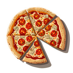 Illustration of a pizza