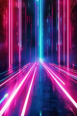 Futuristic background with neon lines