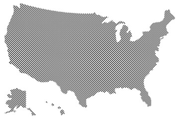 Dotted pattern map of America. vector illustration