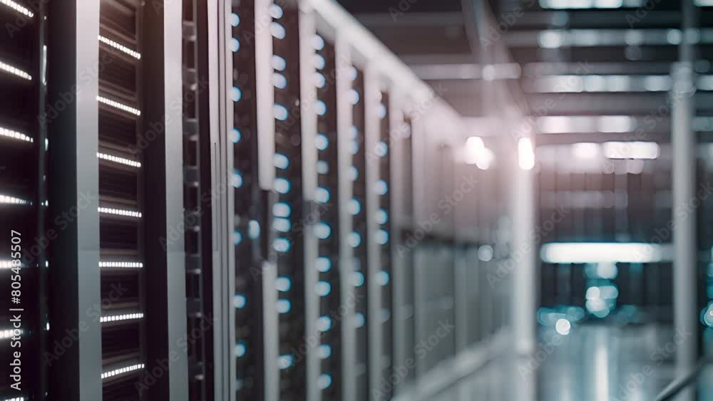 Poster row of servers in data center generative ai