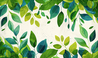 llustrate a simple yet stylish wallpaper with a minimalist green leaf frame, Generate AI