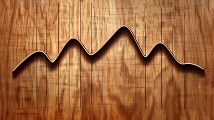   A background of wood, one side displaying a wave formed from a single piece, the other side showcasing a consistent wood grain
