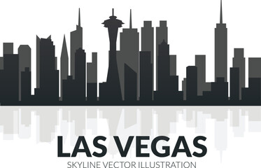 Naklejka premium Las vegas vector silhouette skyline vector illustration