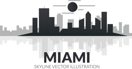 Fototapeta premium Miami vector silhouette skyline vector illustration