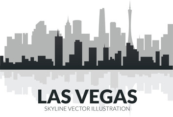 Obraz premium Las vegas vector silhouette skyline vector illustration