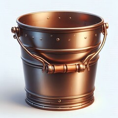  Vector illustration of copper bucket with handles - obrazy, fototapety, plakaty