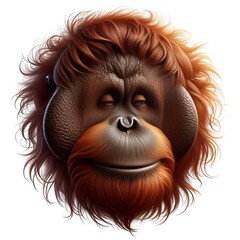 An illustration of an orangutan with a big beard - obrazy, fototapety, plakaty