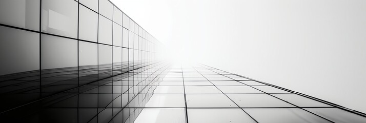 a building with a sky background and a few lines of glass on the side