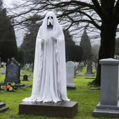 Ghost in a cemetery
