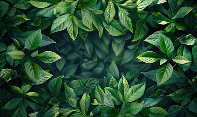 Lush Green Foliage Background, Generate AI