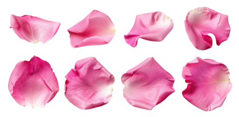 Set of pink rose petals, cut out