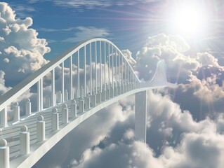 Beautiful view of clouds and sky with a stairway leading to heaven