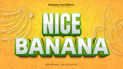 Nice Banana editable text effect in modern trend style