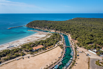 Aerial View of Porto Pino, South Sardinia, Italy