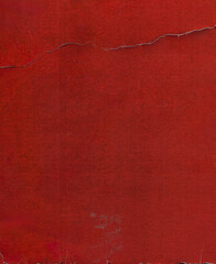 A flat texture of dark red paper with a thin white outline along the edge, showing slightly worn edges and subtle crinkles in the style of an aged work.