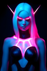 Britpop Subculture Inspired Dark Elf Surfs Acidwave in Neon