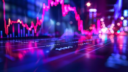 Graph illustrating significant drop in stock prices following market correction. Concept Stock Market Correction, Price Drop, Market Volatility, Financial Crisis, Economic Downturn