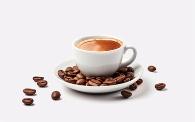 Espresso on a White Backdrop