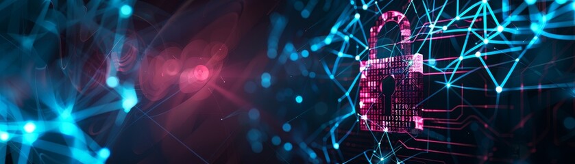 Obraz premium Digital Crack The Cybersecurity Breach. Concept Cybersecurity Threats